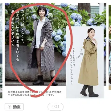체크 레인코트 여성용 M