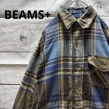 BEAMS+ 체크 셔츠 일본제 스테디셀러 심플 M