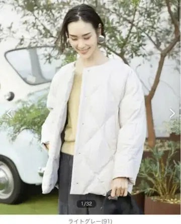 MICHEL KLEIN 다이아몬드 퀼팅 다운 자켓