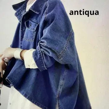 antiqua 오버 사이즈 데님 자켓