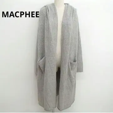 MACPHEE 캐시미어 혼방 후디 롱 가디건 그레이지 S