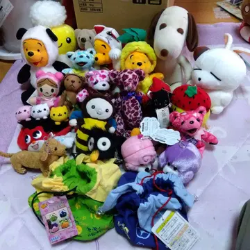 컬러풀한 봉제 인형 세트