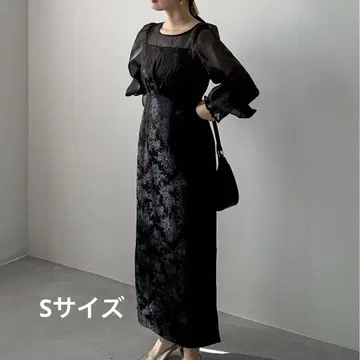 feepur 자카드 뷔스티에 도킹 원피스 S