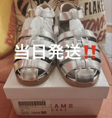 [ 박스 포함! ] BEAMS HEART 인조 가죽 구르카 샌들 실버