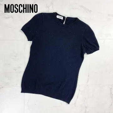 MOSCHINO 캐시미어 혼방 반팔 니트 블랙 사이즈 S-M*GD1212