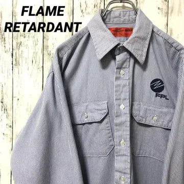 C2466 FLAME RETARDANT 긴팔 셔츠 스트라이프 USA 제.