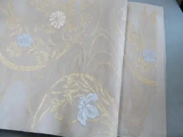 순수 실크 여름 오비 후쿠로 오비 흐르는 물에 꽃