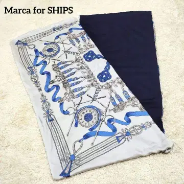 404 Marca for SHIPS 스톨 실크 전통 요코하마 스카프