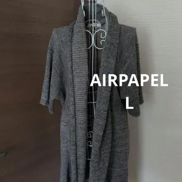 AIRPAPEL 가디건 L 그레이 5부 소매 프리
