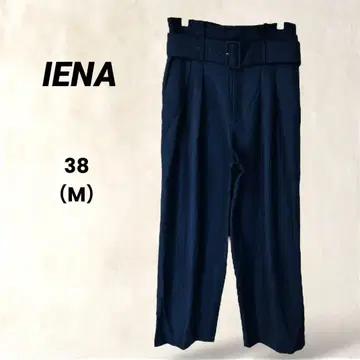IENA 투 턱 와이드 팬츠 일본제 38 (M) 네이비 벨트 가을/겨울
