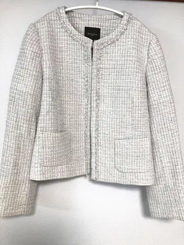 Demi-Luxe BEAMS 트위드 노카라 자켓