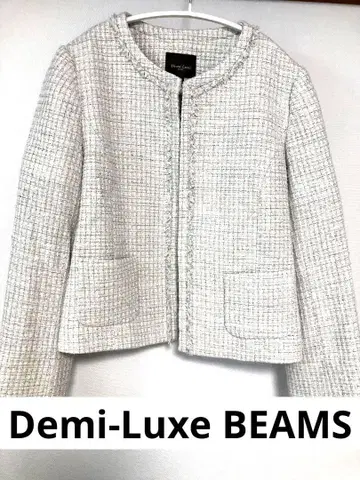 Demi-Luxe BEAMS 트위드 노카라 자켓
