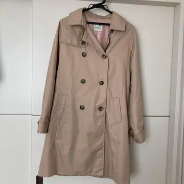 어스 뮤직 앤 이콜로지 베이지 트렌치코트 더블 브레스트