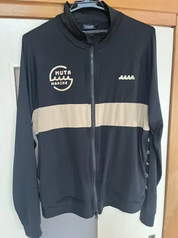 MUTA MARINE 풀 집업 후드티 블랙/베이지