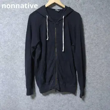 nonnative 네이비 지퍼 달린 후드 후드티