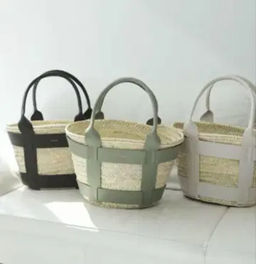 DeMellier Santorini 가죽 핸들 바스켓백
