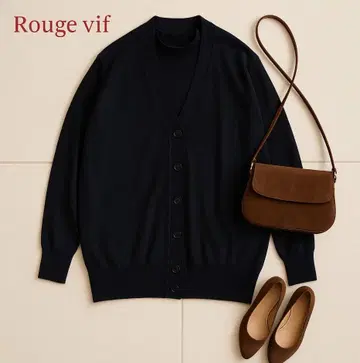 J1191@ Rouge vif 앙상블 가디건 상의 M