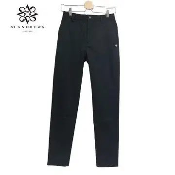 미사용 새상품 St ANDREWS 도비 스트레치 크롭 팬츠 S 블랙