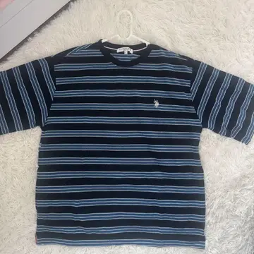 U.S. POLO ASSN. 반팔 T셔츠 L 네이비/스트라이프