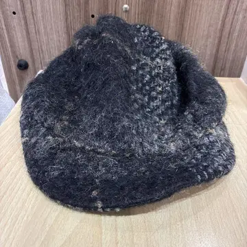 CA4LA 블랙 x 그레이 x 브라운 알파카 모헤어 울 헌팅 캡