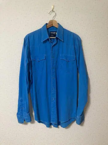 WRANGLER 터콰이즈 블루 웨스턴 셔츠 90s