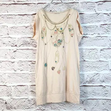 zr122 TSUMORI CHISATO 비즈 자수 튜닉 반팔 M