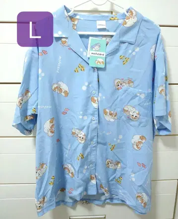 모프 샌드 알로하 셔츠 패턴 셔츠 프론트 오픈 반팔 L mofusand