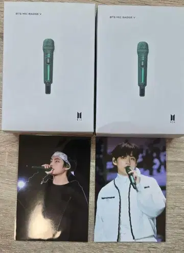 BTS MIC BADGE V 2개 세트 포토 카드 포함