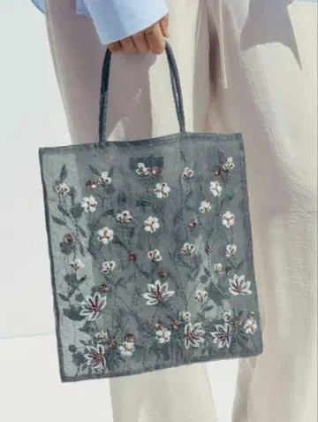 1회 사용 ZARA 자수 오간자 백