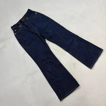 새상품급 LOWRYS FARM 데님 스트레이트 스티치 네이비 XS