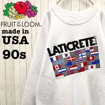 [ 인기 ] 프룻 오브 더 룸 맨투맨 USA제 90s 만국기 빅 로고