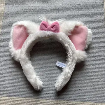 고양이 귀 머리띠 화이트 핑크
