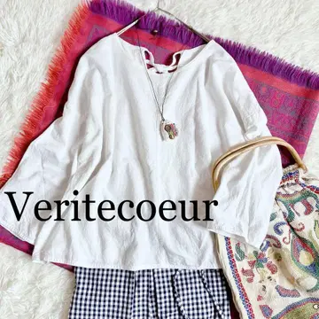 [새상품급] Veritecoeur 베리떼꾸르 백리본 코튼 블라우스