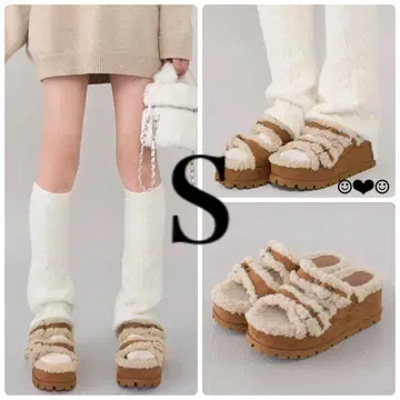 Darich 페이크 무스탕 벨트 슬립온 카멜 S