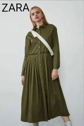 새상품급 ZARA 플리츠 미디 원피스