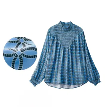 타카시마야 스타일 플뤼 셔링 디자인 블라우스 XL~3XL