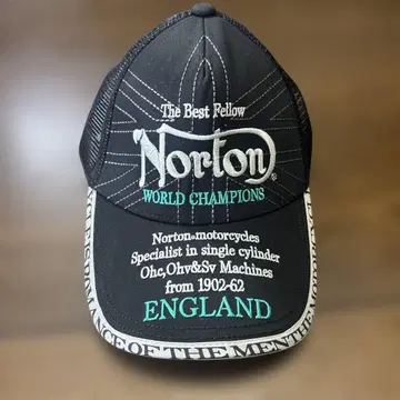 Norton ENGLAND 노튼 메쉬 캡 블랙