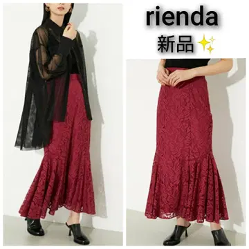 새상품 rienda 리엔다 커팅 레이스 머메이드 스커트 롱