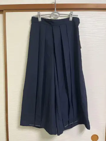 무인양품 하카마 팬츠 스트레치 네이비 L 와이드 팬츠 가우초 팬츠