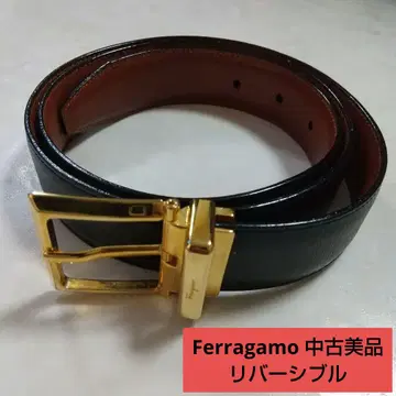 Ferragamo 새상품급 중고 페라가모 가죽 리버서블 벨트 블랙 브라운