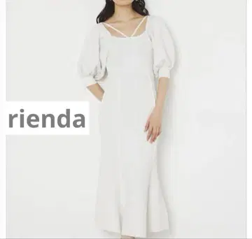 rienda 머메이드 트위드 Knit OP 화이트