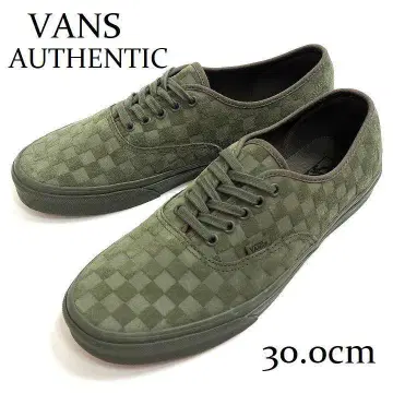새상품 VANS 오센틱 체커보드 스웨이드 카키 30cm