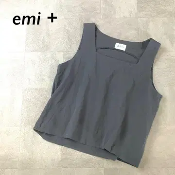 새상품급 emi 스퀘어 넥 슬리브리스 블라우스 그레이
