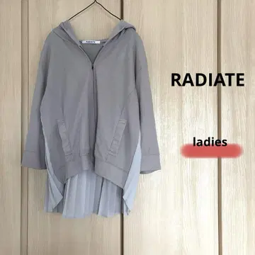RADIATE 그레이 후드 부착 후드티 플리츠 디자인