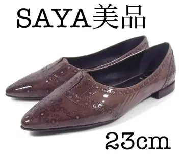 새상품급 사야 에나멜 플랫슈즈 23cm