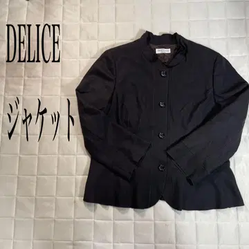 DELICE 스탠드 카라 블랙 자켓