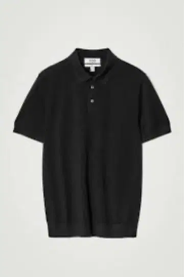 COS 니트 실크 피케 셔츠 블랙 반팔