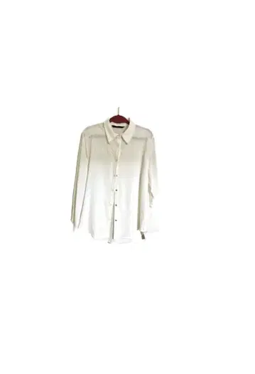 ZARA BASIC 자라 물결무늬 컨트리 화이트 아이보리 긴팔 셔츠 M