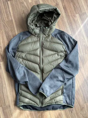 PUMA 후드 부착 다운 자켓 L 올리브 그린 카키