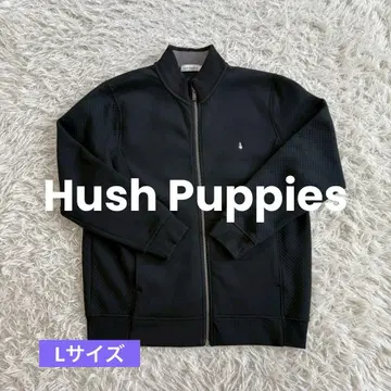 Hush Puppies 로고 자수 집업 저리 후드티 코튼 혼방
